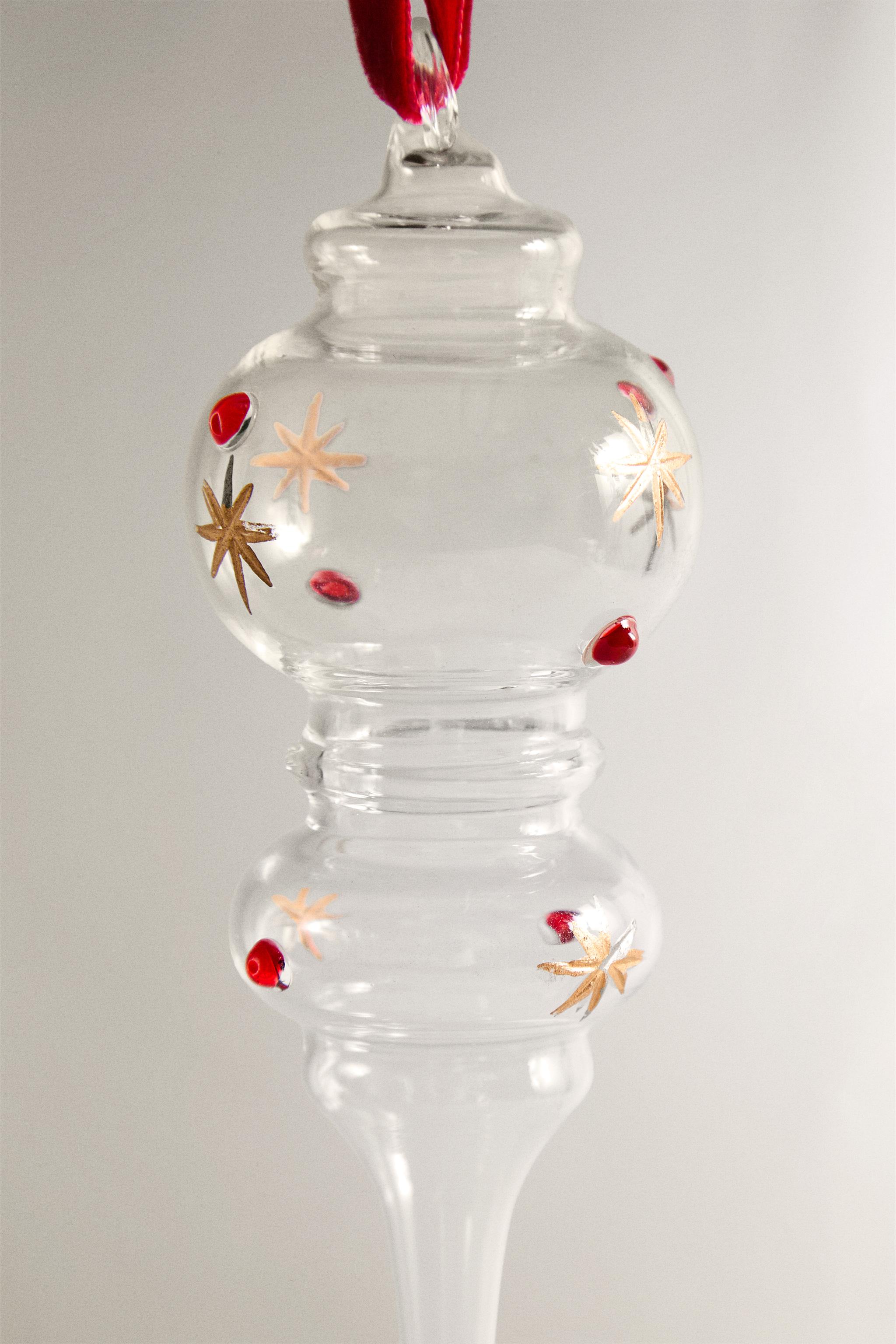 ELONGATED BOROSILICATE GLASS CHRISTMAS TREE ORNAMENT